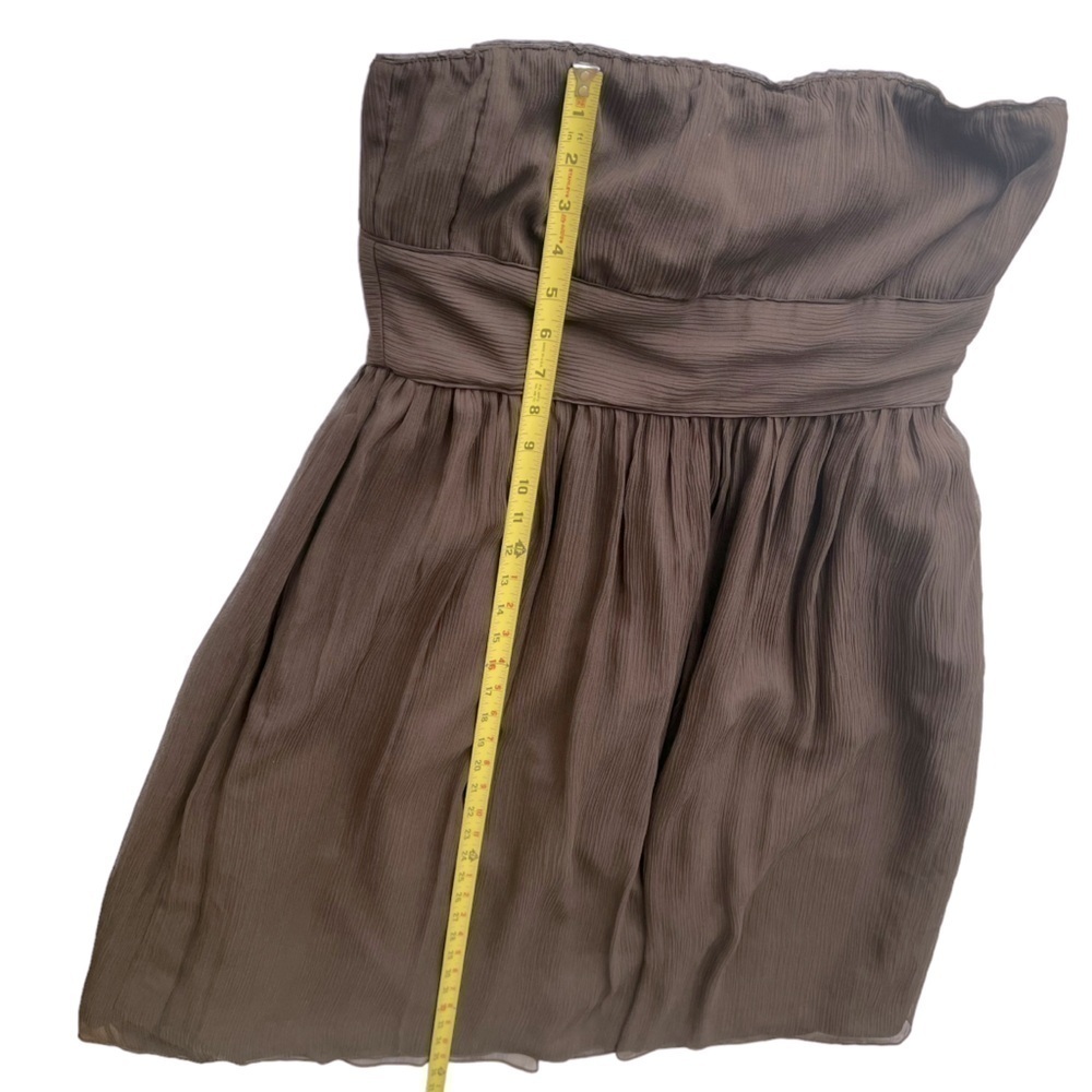 J.Crew Strapless 100% Silk Strapless Brown Dress in Size 10 - Picture 6 of 11